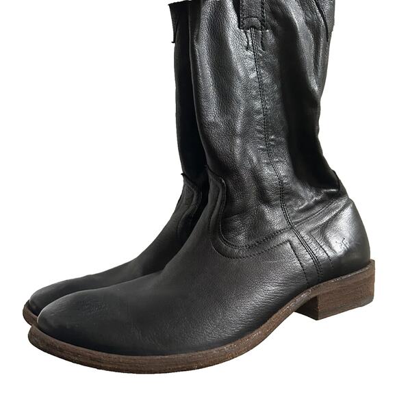 Frye Mens 87687 Carson Black Leather Pull On Cowboy Western Boots Size 8.5 D - Picture 2 of 16